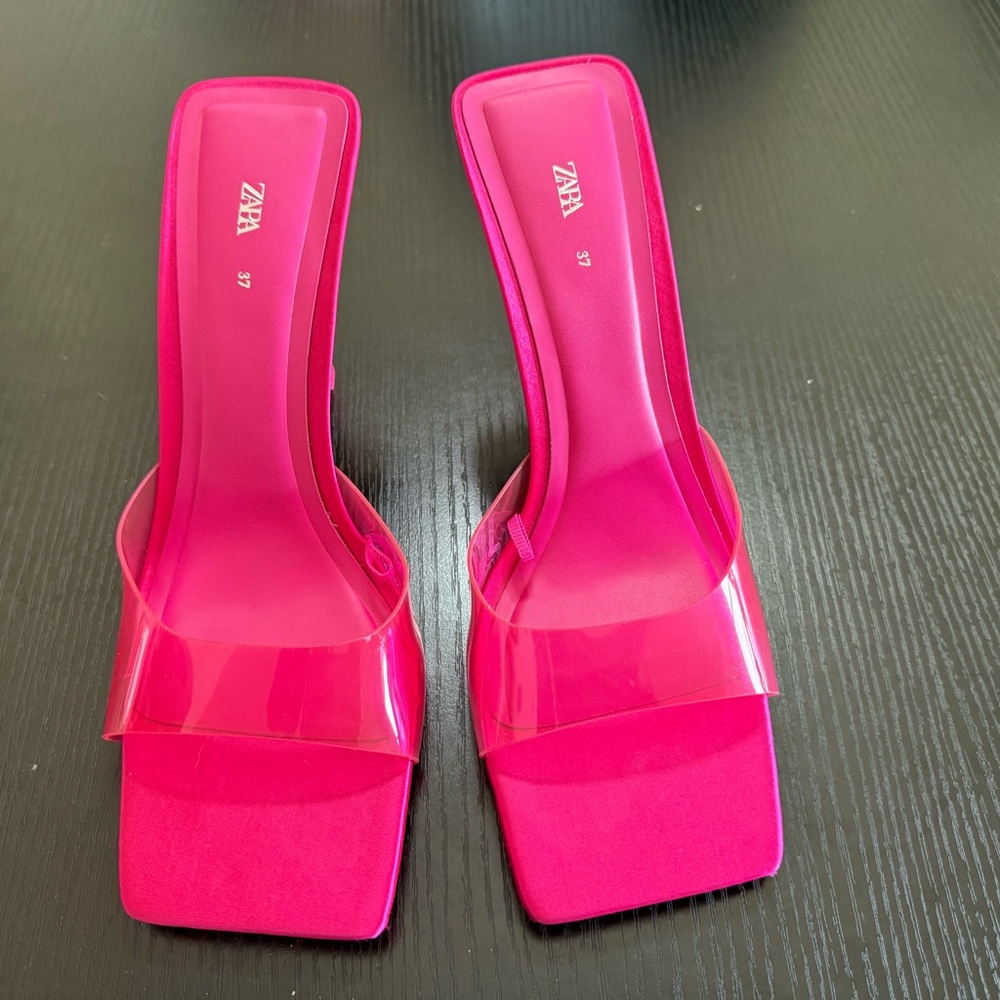 Zara Fuchsia Heeled Mules